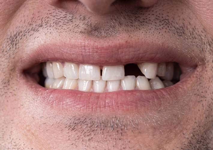 Missing tooth concealed by WellaSmile