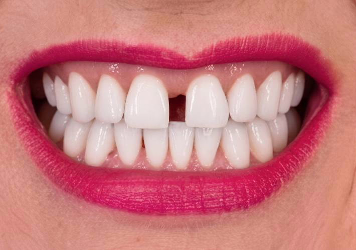 Gap between teeth visually closed by WellaSmile